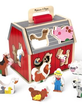 Melissa & Doug Wooden Take-Along Sorting Barn